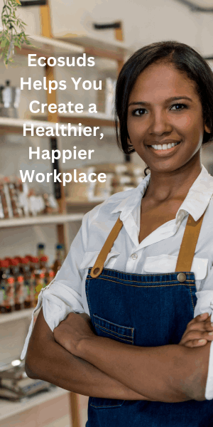 Woman Enjoying a Healthier Happier Workplace after Ecosuds Commercial Carpet Cleaning Hamilton